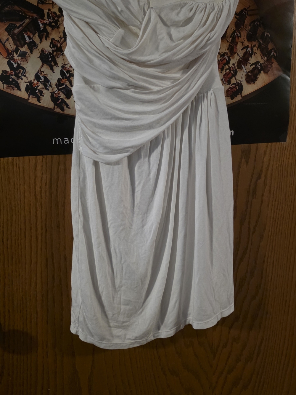 Express White Strapless Draped Cocktail Dress